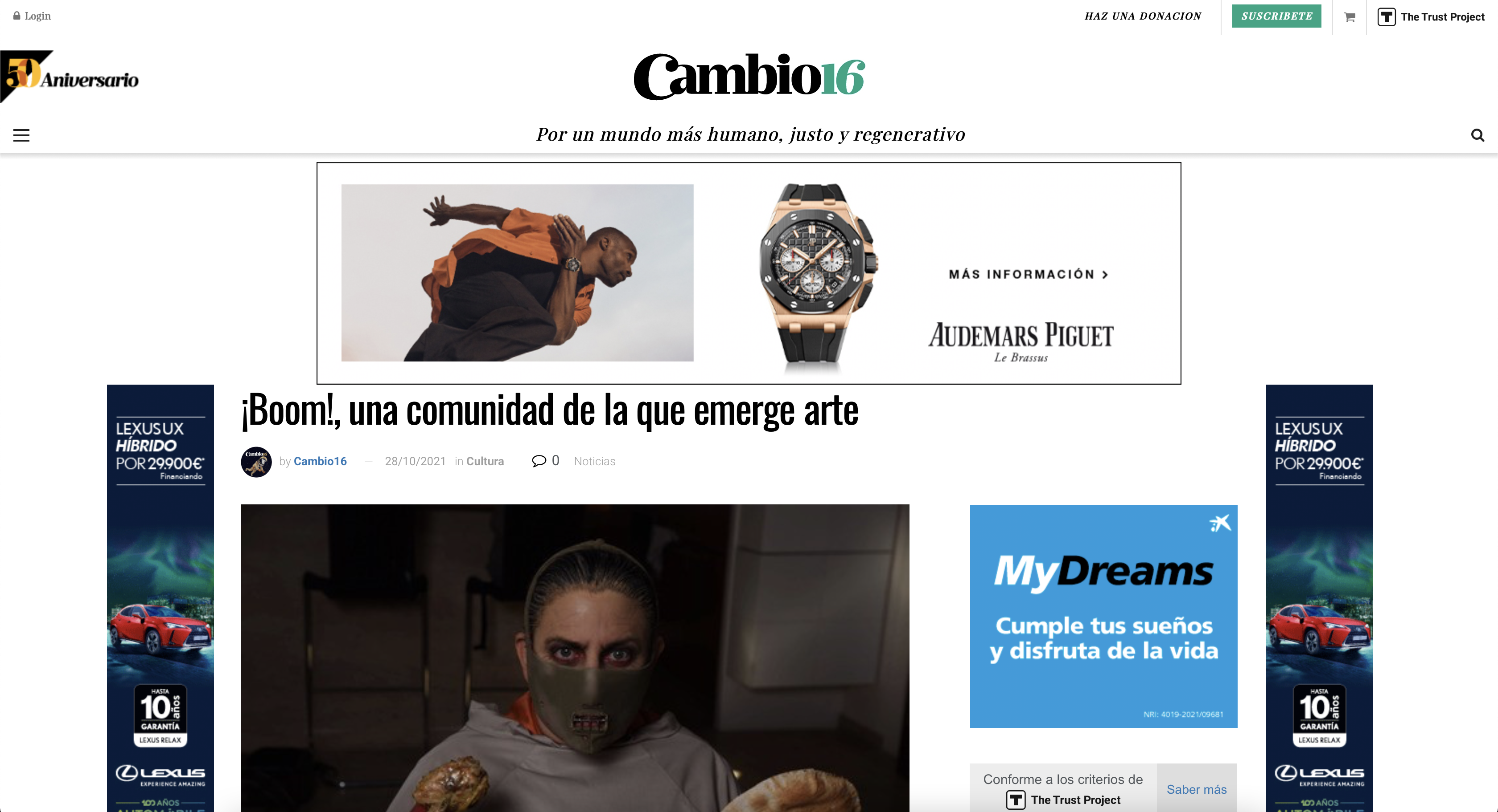 Captura de pantalla del artículo