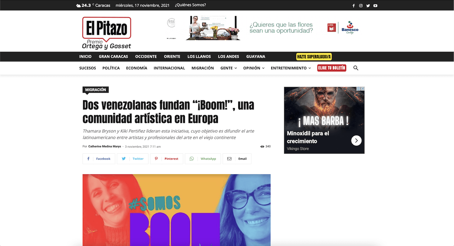 Captura de pantalla del artículo