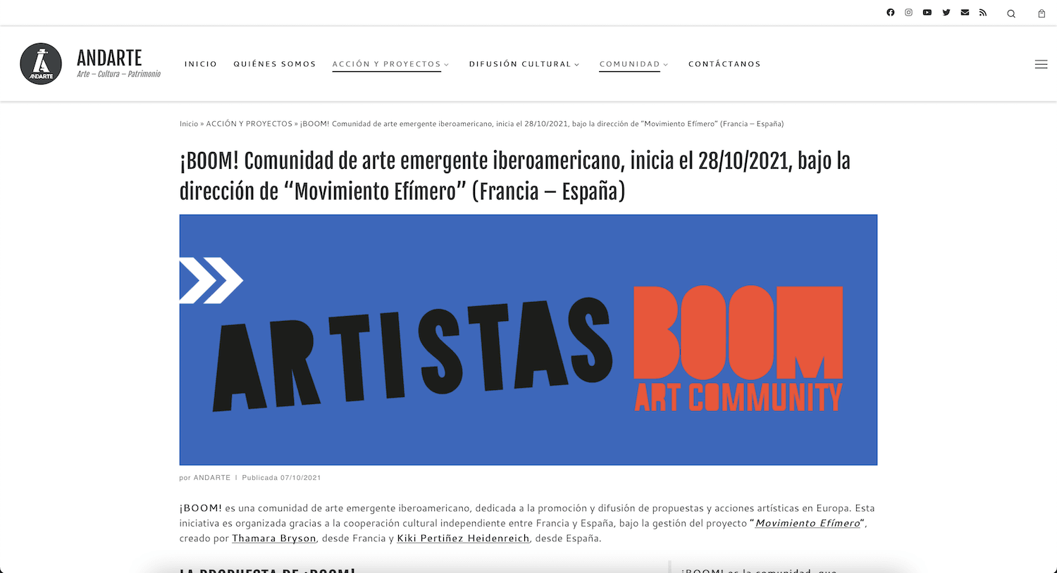 Captura de pantalla del artículo